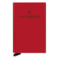 Tarjetero / Almacenamiento Seguro 4-6 Tarjetas / Aluminio Duradero / Protección RFID / Sistema Deslizamiento Patentado / Color Rojo.