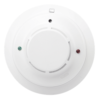 Detector direccionable de humo fotoeléctrico con sensor térmico de temperatura fija, protocolo de 2 hilos
