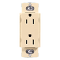 Receptáculo dúplex Claro 15 A / 125 V color marfil, sin placa, para combinar con atenuadores y apagadores Lutron
