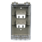 Placa de Pared Vertical / IP56 / 4 Puertos Mini-Com / Policarbonato / 5.69 x 3.07 x 2.19 in