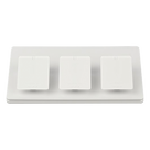 Pedestal de Mesa Triple / Base 117 mm (4.59 in) / Acabado Brillante Blanco / Sin Cableado / Compatible con Controles Pico