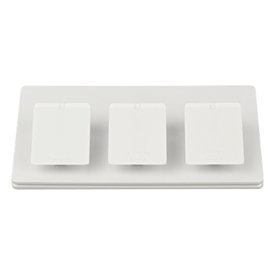 Pedestal de mesa triple para controles Pico, mantiene tres controles fijos y accesibles sobre escritorio o buró, acabado brillante color blanco