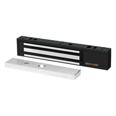 Chapa Magnética  600 Lbs / Led de Estatus / Color Negro /  Libre de Magnetismo Residual / Sensor de Adherencia / Diseño Elegante