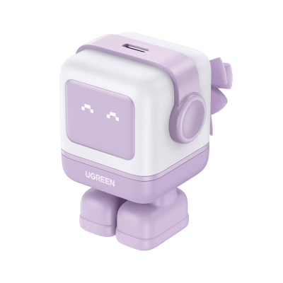 Cargador Mini GaNRobot 30W serie UNO | 1 USB-C de Carga Rápida | Tecnología GaN II | Multiprotocolo PD/QC/SCP/FCA | Carga Inteligente | Pantalla LED | Zapato Magnético Extraíble | Thermal Guard | C