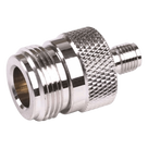 Adaptador RF en Línea / Conector SMA Hembra a N Hembra / Cuerpo Bronce Niquelado / Contacto Oro / Aislante Teflón