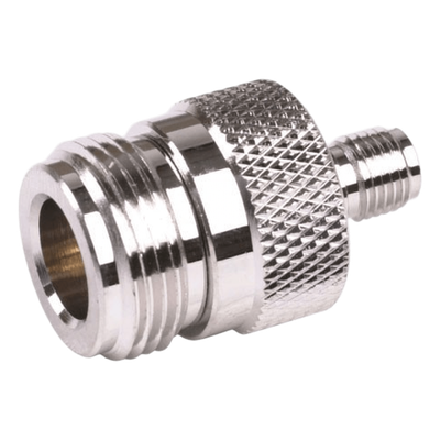 Adaptador en Línea de Conector SMA Hembra a N Hembra, Níquel/ Oro/ Teflón.