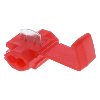 Terminal tipo almeja / 22 - 18 AWG / Rojo / Paquete de 25 piezas.