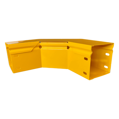 Curva Horizontal para Fibra Óptica / 90° / Aluminio 4\" x 4\" / Radio 8\" / Epóxico Amarillo