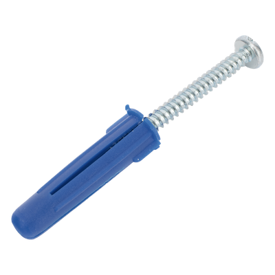 Paquete de 6 taquetes azul 2\" y 6 tornillos 12mm x 2\" (1105-05002)