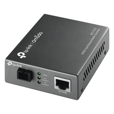 Convertidor Fibra Óptica WDM Monomodo / 1 puerto RJ45 10/100 Mbps / 1 puerto SC/UPC 100 Mbps /  Hasta 20 Km / Para su Funcionamiento Requiere el Modelo MC112CS / Plug and Play