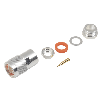 Conector N Macho de Rosca para Cables 9913, RFLASH-1113, 7810A, RG8/U-SYS, CNT-400, 8214, Plata/Oro/Teflón.