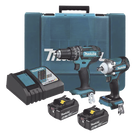 Kit de Herramientas Eléctricas / Rotomartillo Atornillador 1,900 rpm / Atornillador de Impacto 330 Nm / 2 Baterías 18V / Cargador y Maletín