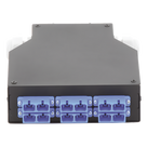 Distribuidor de Fibra Óptica / Riel DIN / 6 Acopladores SC/UPC Dúplex Monomodo / Charola 24 Fusiones / IP67 / 4x12.6x14.2 cm