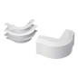 Esquinero exterior, para uso con canaleta T45, Material PVC Rígido, Color Blanco Mate