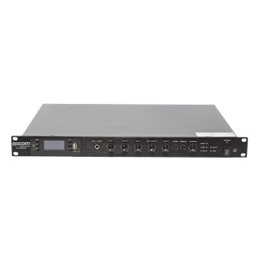 Amplificador Mezclador | 120W RMS | Sistema 100V y Baja Impedancia | MP3 | Tuner | Bluetooth | Música ambiental y Voceo