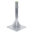 Base para Mástil / Tubo 2\" Ced. 30 / Altura 80 cm (2.6 ft) / Base 50 x 50 cm / Galvanizado por Inmersión / 4 Barrenos de Fijación