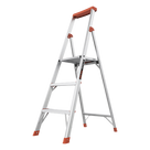 Escalera de Aluminio / 3 Peldaños / Altura 1.5 m (4.9 ft) / Plataforma con Bandeja para Herramientas / Patas Antideslizantes