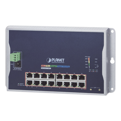 Switch Industrial Administrable Capa 2 de Pared,16 Puertos PoE 802.3at Gigabit y 2 Puertos SFP