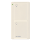 Control Inalámbrico RF / 2 Botones On/Off / Alcance 9 m (30 ft) / Integración con Atenuadores y Hubs / Montaje en Pared o Portátil / Acabado Gloss Light Almond