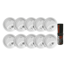 Kit de Detectores de Humo Autónomos / Sensor por Ionización / Alarma 85 dB / Humo Sintético Incluido / Batería Lateral