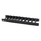 Organizador de Cable Horizontal / 19in Rack / 4in (0.33ft) Profundidad / 1UR / Puerta Doble Bisagra
