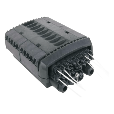 Caja de Distribución de Fibra Óptica para 24 Empalmes con 16 Acopladores SC/APC. Enterrado Directo, IP68, Splitter 1x16 Incluido con Conectores SC/APC
