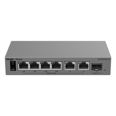 Switch Capa 2 Smart Cloud Managed / 7 Puertos Gigabit / 2 PoE++ 90 W + 2 PoE+ / Presupuesto PoE 120 W / 1 Puerto SFP 1GE / Protección 6 kV / Sin Ventilador