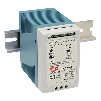 Fuente de poder Riel Din 12V, 100W con Cargador de Batería