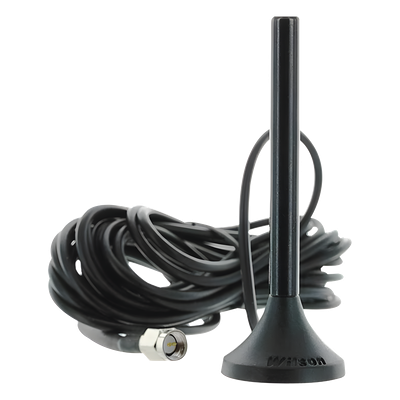 Antena Mini de Montaje Magnético, con cable RG174 y conector SMA macho | Rango de Frecuencias 700-960 MHz, 1710-2270 MHz | Ganancia Máxima 3.1 dB