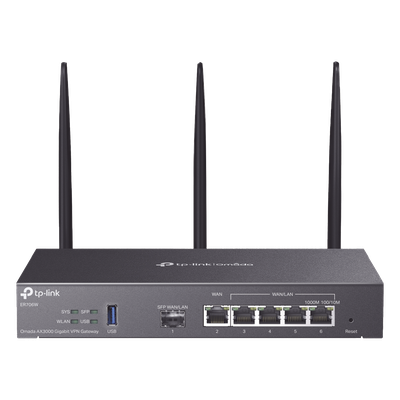 Router Omada VPN / SDN Multi-WAN Gigabit / 1 Puerto WAN SFP Gigabit / 1 Puerto WAN RJ45 Gigabit / 2 Puertos LAN RJ45 Gigabit / 2 Puertos Configurables LAN/WAN / 150,000 Sesiones Concurrentes / Admi