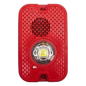 Sirena con Lámpara LED Estroboscópica / 2 Hilos / Montaje en Pared / 16 a 24 Vcd / Configuración Estroboscópica Seleccionable / Texto en Inglés / Color Rojo / Uso exterior