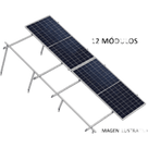 Sistema de Montaje Solar / 8 Módulos 645W / 5.16 kWp / Configuración 2x4 / Losa Plana / Resistencia Viento 170 km/h / Rieles N-S 4.72 m (15.5 ft) / Inclinación 22°